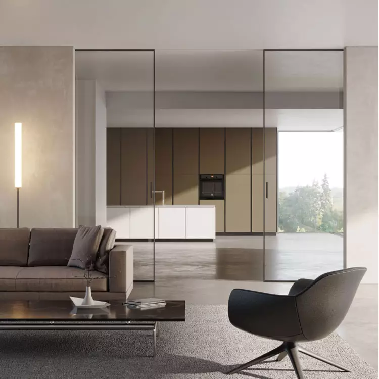 Modern Minimalist Slim Frame Sliding Door System