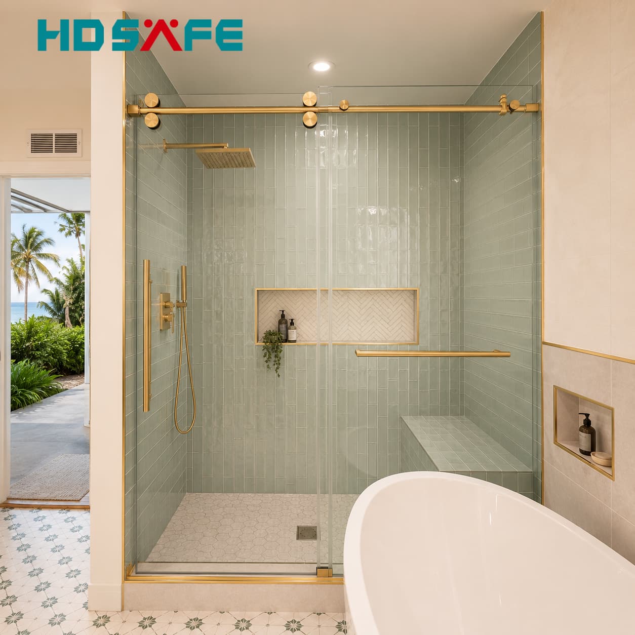 Custom Sliding Glass Shower Door Aluminum Bathroom Shower Enclosure Manufacturer