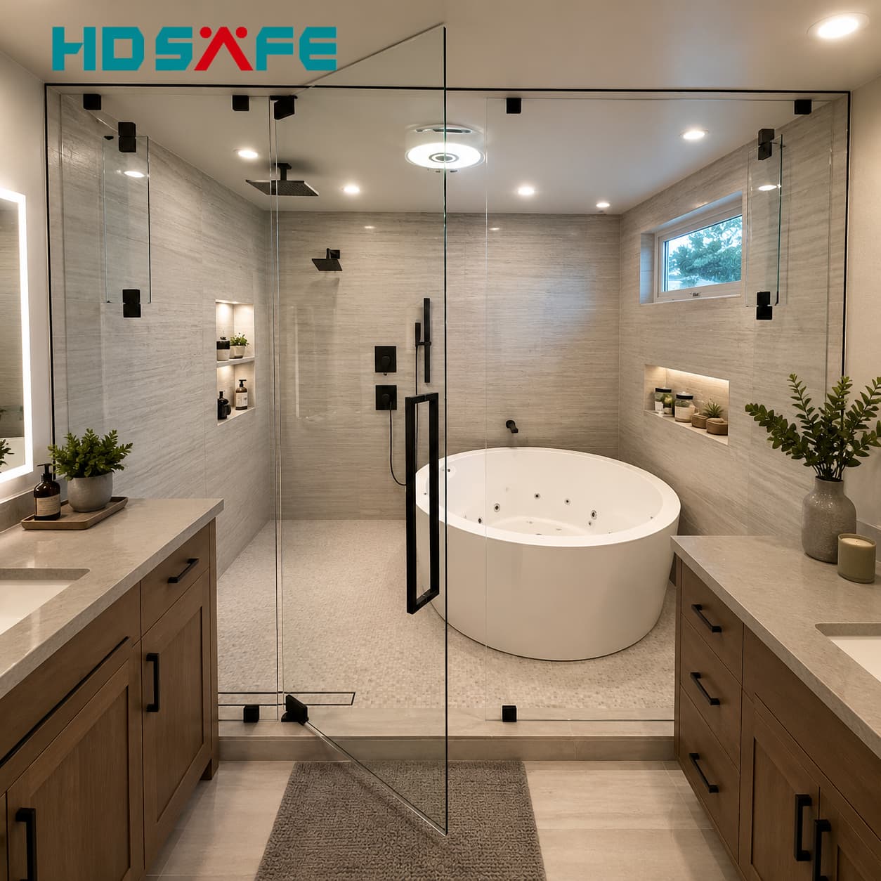 Modern Frameless Glass Shower Door Custom Tempered Shower Enclosure Factory Direct
