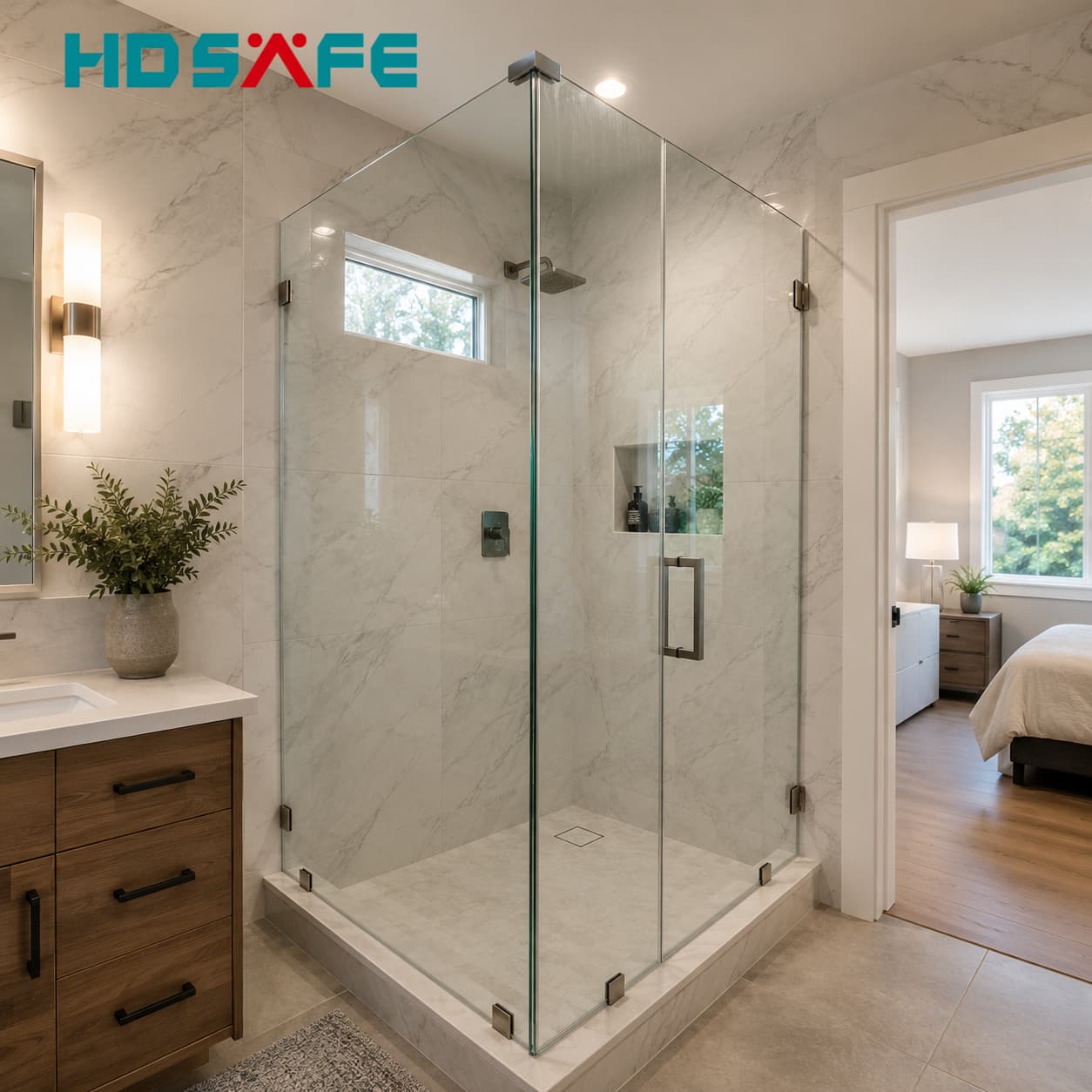 Factory Custom Frameless Glass Shower Door Tempered Bathroom Shower Enclosure Manufacturer