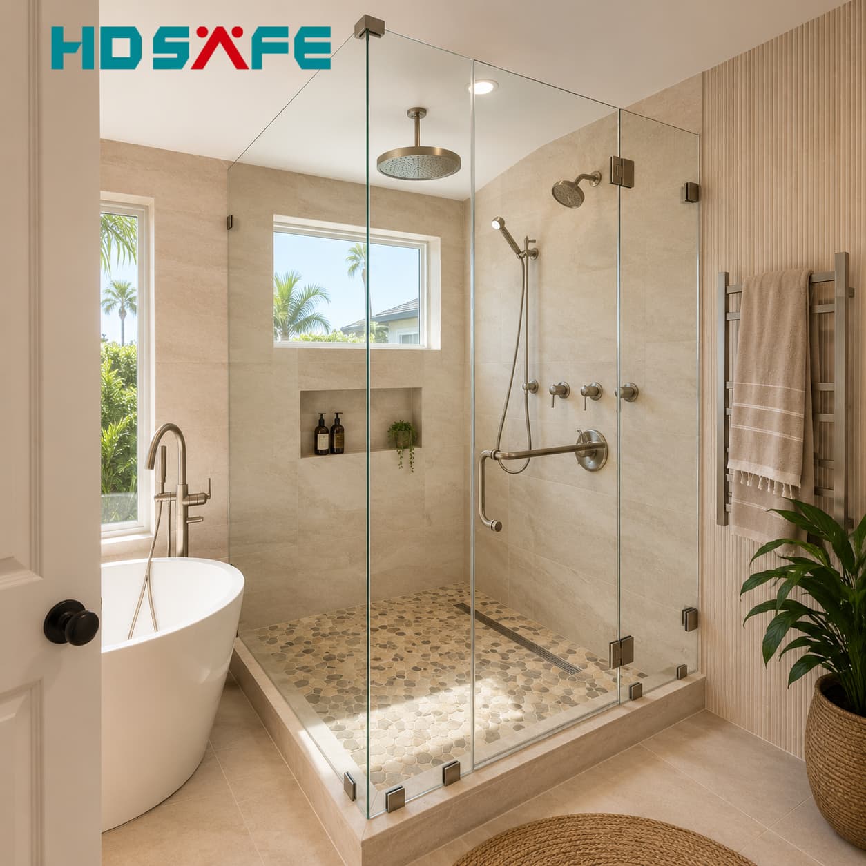 Premium Frameless Shower Door Tempered Glass Bathroom Enclosure for Luxury Homes