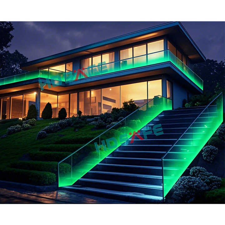 Minimalist Glass Railing System with Aluminum Base Shoe for Modern Residential Projects